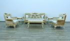 European Furniture Fantasia 3pc Livingroom Set in Gold/Off White Fabric