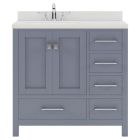 Virtu USA Caroline Avenue 36" Single Bath Vanity in Gray with Quartz Top and Sink #GS-50036-DWQSQ-GR-NM