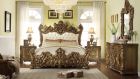 Homey Design HD-8008 4pc Eastern King Bedroom Set in Ivory with Silver Accents
