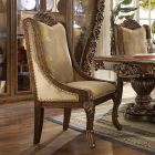 Homey Design HD-8011 Side Chair in Metallic Antique Gold and Perfect Brown - Set of 2