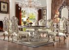 Homey Design HD-8017 9pc Rectangular Dining Table Set in Metallic Silver