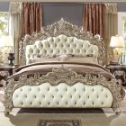 Homey Design HD-8017 California King Bed in Metallic Silver
