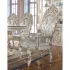 Homey Design HD-8088 Arm Chair in Metallic Silver with Gold Highlights - Set of 2