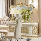 Homey Design HD-903 Buffet with Mirror in Cream and Gold