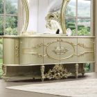 Homey Design HD-958 Dresser with Hints of Gold Tone