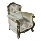 European Furniture Tiziano Chair in Antique Dark Brown with Antique Silver