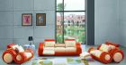 Titanic Furniture L27 3pc Livingroom Set in Beige/Orange