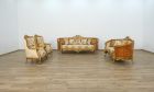 European Furniture Luxor II 3pc Livingroom Set in Brown Gold Fabric