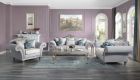 ACME Pelumi 3pc Livingroom Set in Light Gray Linen / Platinum Finish