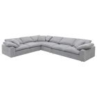 ACME Naveen Sectional Sofa with 6 pillows, Gray Linen