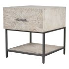 Parker House Crossings Monaco End table in Weathered Blanc