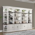 Parker House Provence 6pc Open Bookcase Library Wall in Vintage Alabaster