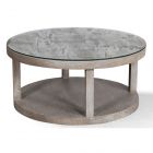 Parker House Crossings Serengeti Round Cocktail Table in Sandblasted Fossil Grey