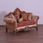 European Furniture Raffaello III Loveseat in Antique Brown Finish