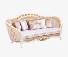 European Furniture Valentine II Luxury Sofa in Beige with Dark Gold Leafs