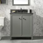Legion Furniture 30" Pewter Green Finish Sink Vanity Cabinet with Blue Lime Stone Top -WLF2130-PG
