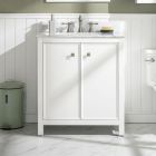 Legion Furniture 30" White Finish Sink Vanity Cabinet with Carrara White Top -WLF2130-W