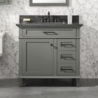 Legion Furniture 36" Pewter Green Finish Sink Vanity Cabinet with Blue Lime Stone Top -WLF2236-PG