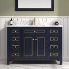 Legion Furniture 48" Blue Finish Sink Vanity Cabinet with Carrara White Top -WV2248-B