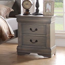 ACME Louis Philippe Nightstand in Antique Gray