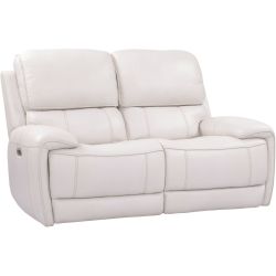 Parker Living Empire Power Leather Loveseat in Verona Ivory