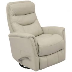 Parker Living Gemini Manual Swivel Glider Leather Recliner in Ivory