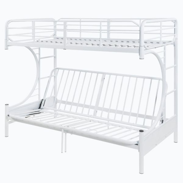 Acme Eclipse Twin Full Futon Bunk Bed, Eclipse Twin Over Full Futon Bunk Bed White