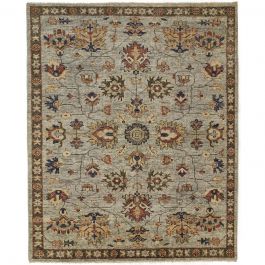 Geo Floral 8ft-6in x 11ft-6in Feizy Rugs Carrington Traditional Oushak Area Rug Black/Gold 